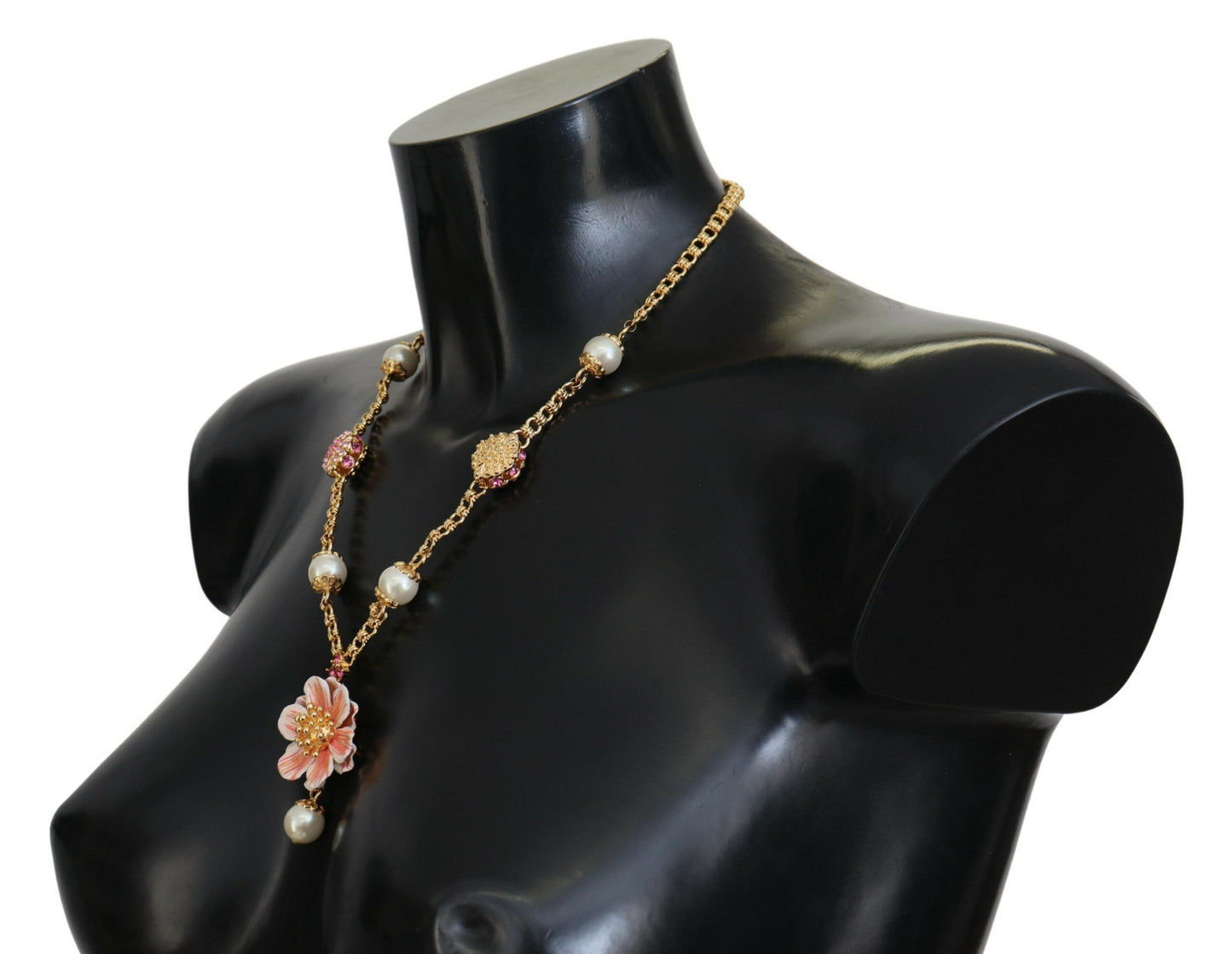 Dolce & Gabbana Elegant Floral Statement Charm Necklace