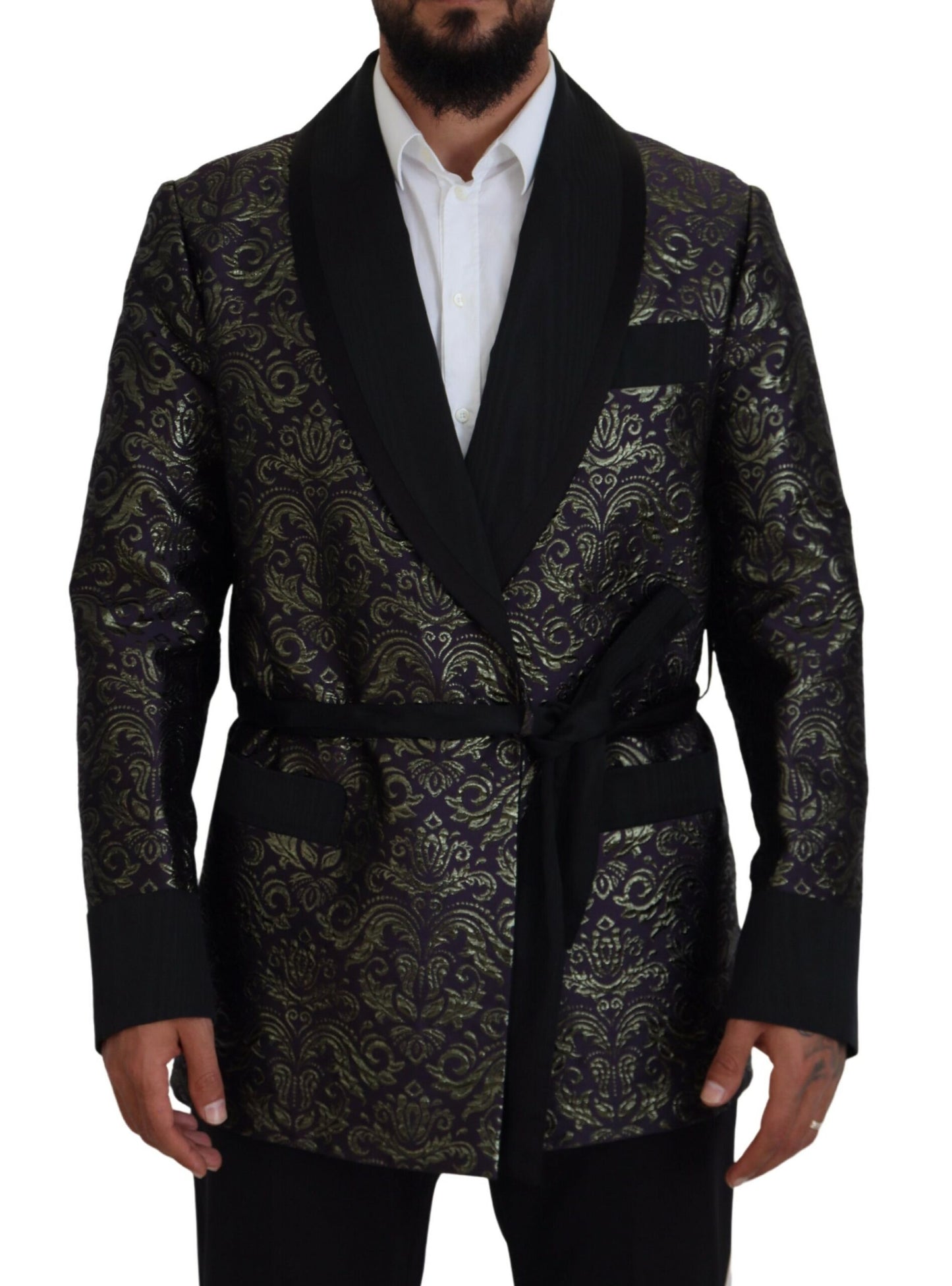 Dolce & Gabbana Gold Jacquard Robe Jacket