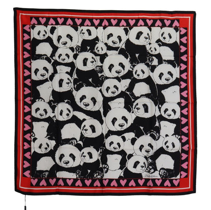 Dolce & Gabbana Elegant Panda Print Silk Scarf