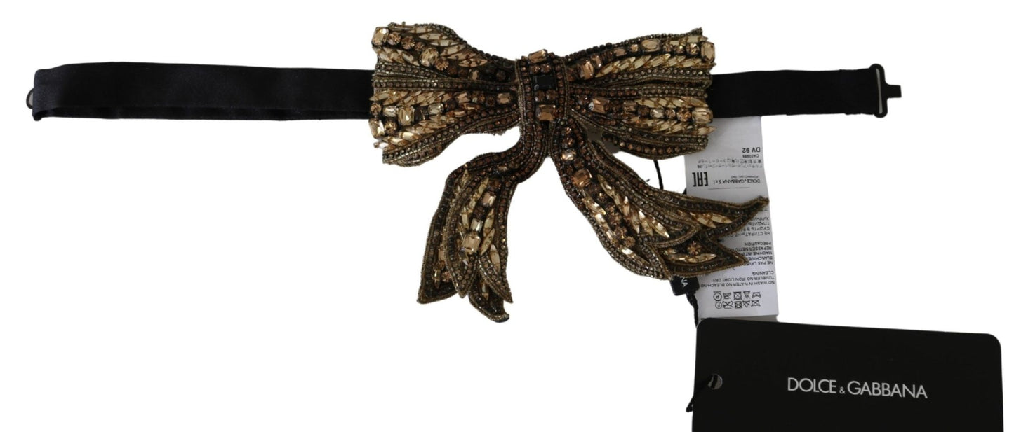 Dolce & Gabbana Elegant Silk Gold Bowtie - Dazzle in Style
