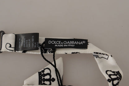 Dolce & Gabbana Elegant Silk Crown-Patterned Bow Tie