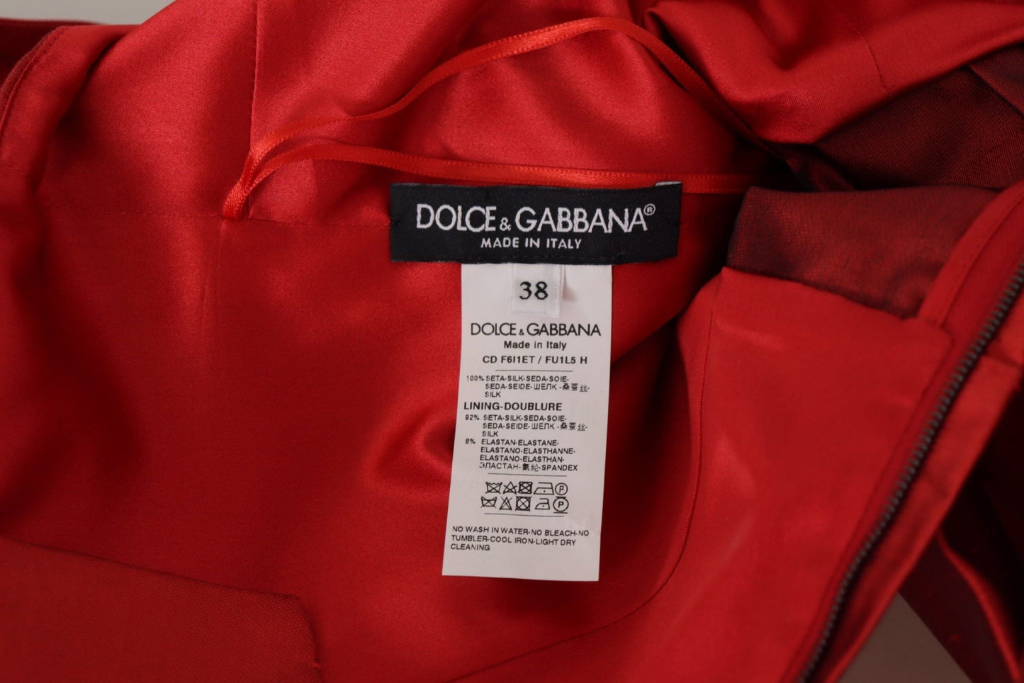 Dolce & Gabbana Radiant Red Silk A-Line Midi Dress