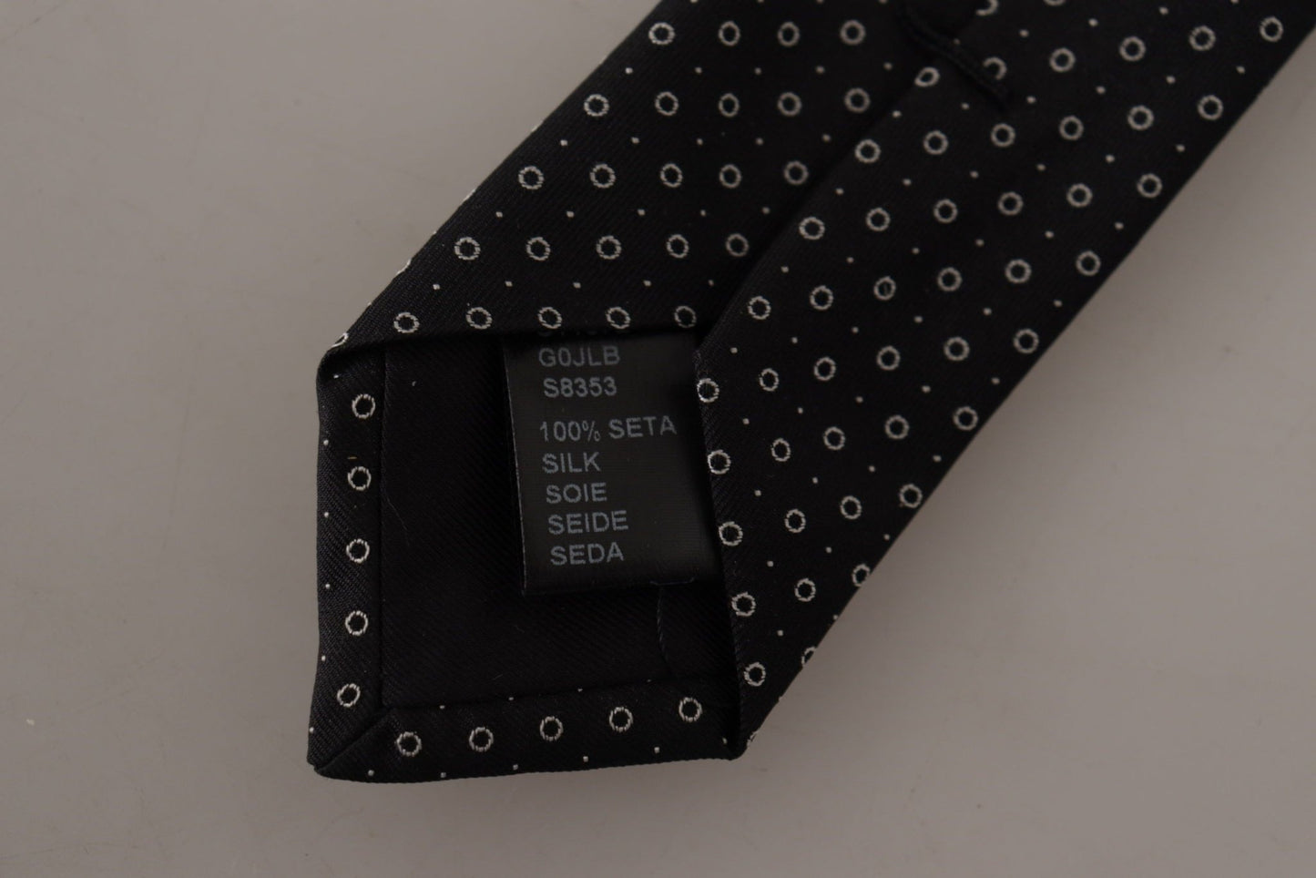 Dolce & Gabbana Elegant Black White Polka Dot Silk Tie