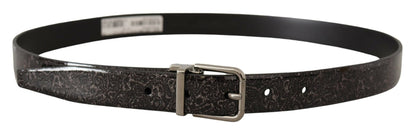 Dolce & Gabbana Sleek Grosgrain Leather Belt with Metal Buckle