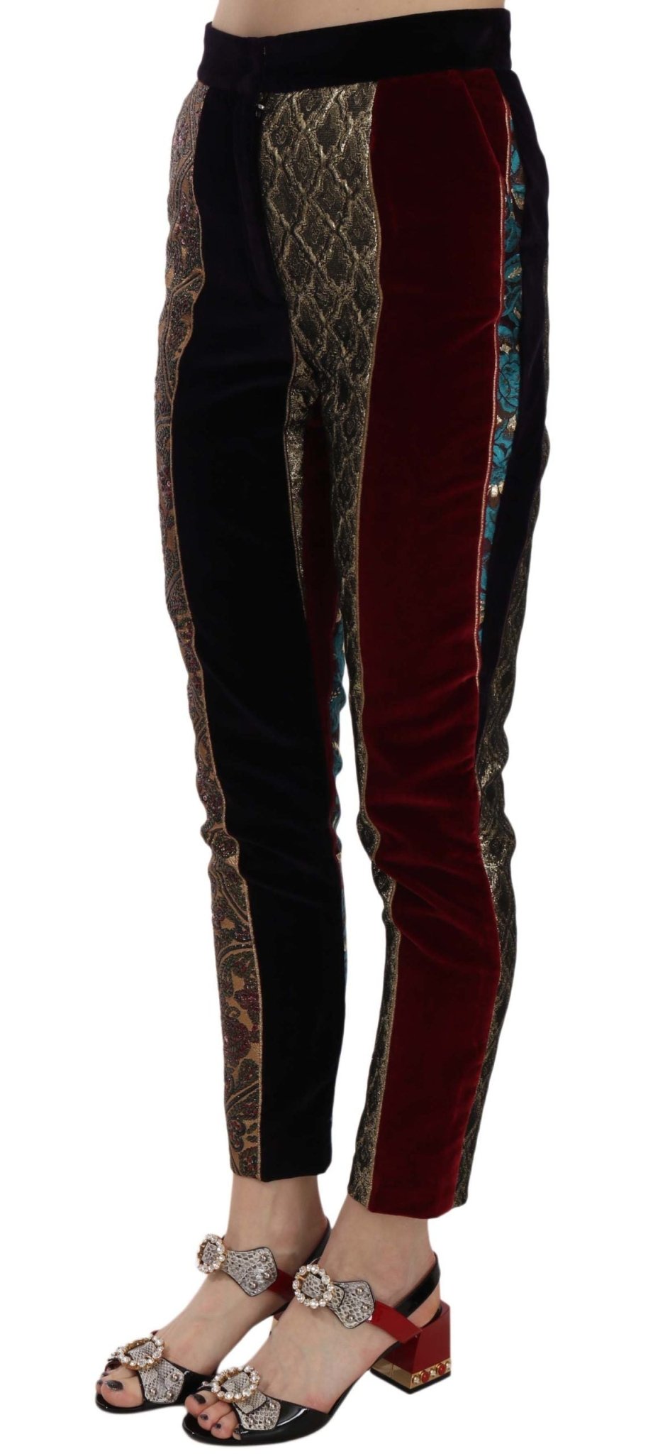 Dolce & Gabbana Elegant Multicolor Jacquard Cropped Pants