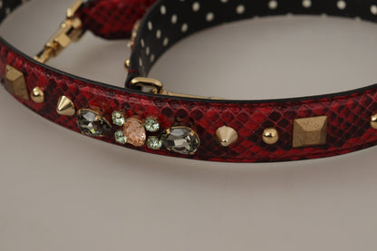 Dolce & Gabbana Red Python Leather Shoulder Bag Strap