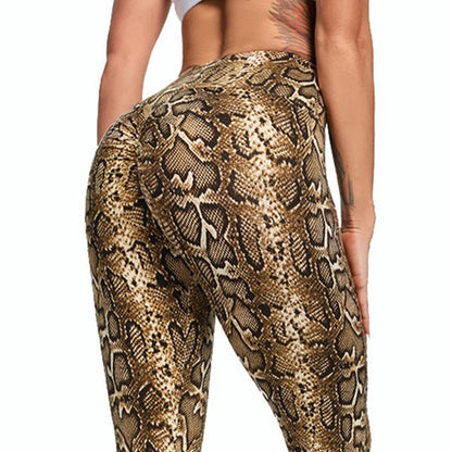 Fashion Snake Print Yoga Pants Elastic animal skin sports leggings Leopard Print Fitness Women pants High Waist gym sportswear