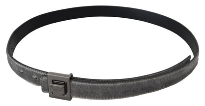 Dolce & Gabbana Elegant Silver Leather Designer Belt